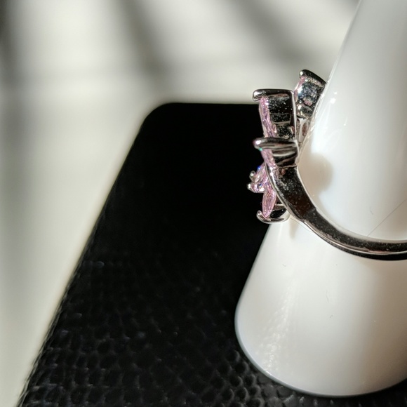 Dainty Sterling Pink Butterfly Ring - size 7 - Picture 2 of 5